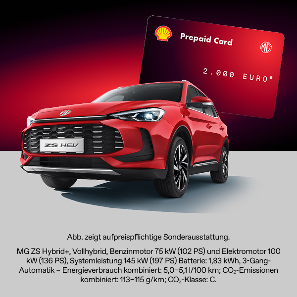 MG ZS Hybrid+ mit 2.000 € Tankguthaben*